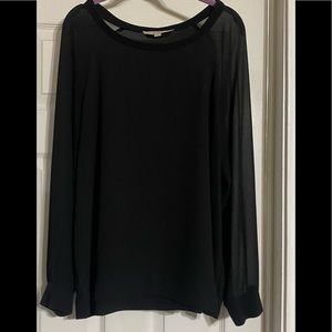 ANN TAYLOR LOFT~Beautiful Black Sheer Blouse~Large